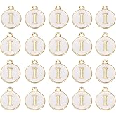 MECCANIXITY Pendants Letter Charm Initial Charm Double Sided Alphabet for DIY Necklace Bracelet Earrings Jewelry Making