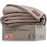 ESCURA Tw® Climate Control Comforter, King/Cali King, German Patented PCM Down Alternative All-Season Design for Hot Sleepers & Night Sweats, Bamboo Lightweight Breathable Hypoallergenic Blanket
