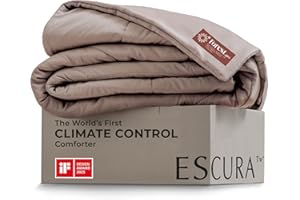 ESCURA Tw® Climate Control Comforter, King/Cali King, German Patented PCM Down Alternative All-Season Design for Hot Sleepers & Night Sweats, Bamboo Lightweight Breathable Hypoallergenic Blanket
