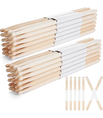 Amazon.com: 大量的24 對- 7B 木頭天然楓木鼓槌- PRO 48 鼓棒全新: 樂器