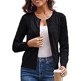 GRACE KARIN Womens Long Sleeve Button Up Cable Knit Cardigan Lightweight 2026 Crewneck Button Down Sweaters for Women