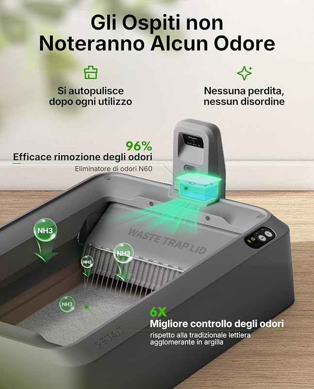 PUROBOT CRYSTAL DUO Lettiera Gatto Autopulente con Telecamera AI