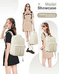 CADOLIM Beige Large Travel Backpack For Women