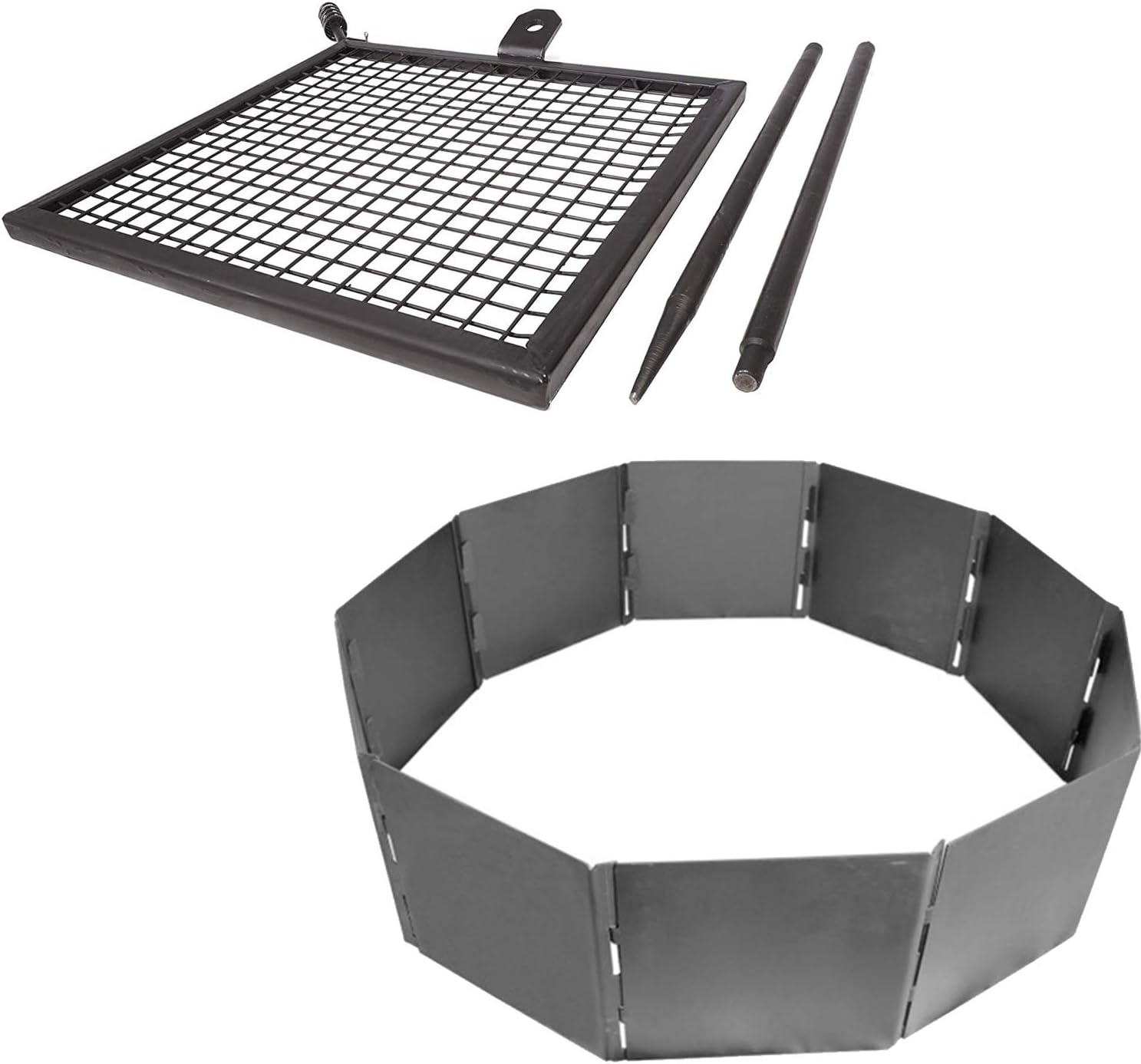 Amazon Com Titan Adjustable Swivel Grill Campfire Cooking Grate 40 Fire Pit Ring Bbq Garden Outdoor