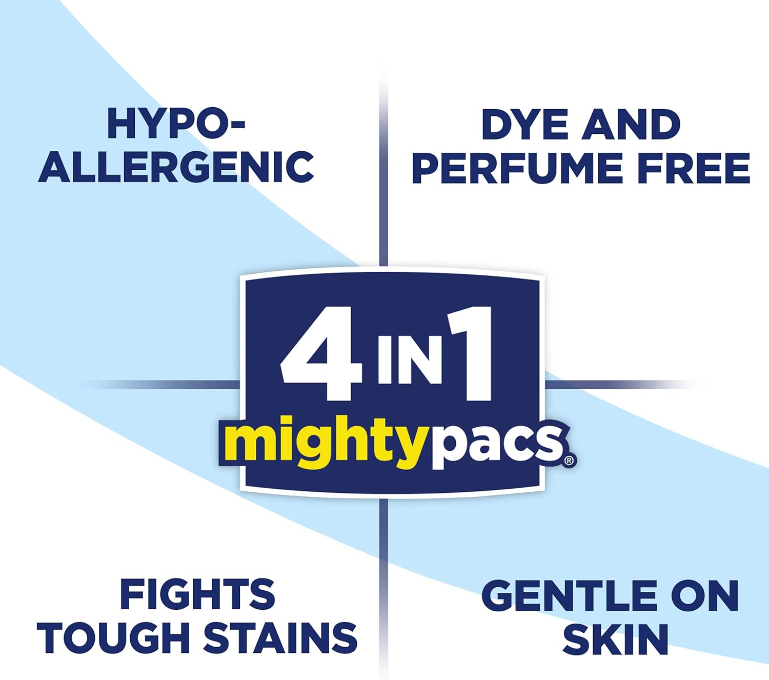all Mighty Pacs Laundry Detergent, Free Clear for Sensitive Skin, 67 Count, 2 Tubs, 134 Total Loads: Health & Personal Care