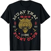 Muay Thai Fighter Vintage Tee Twin Tiger Art of 8 Limbs T-Shirt