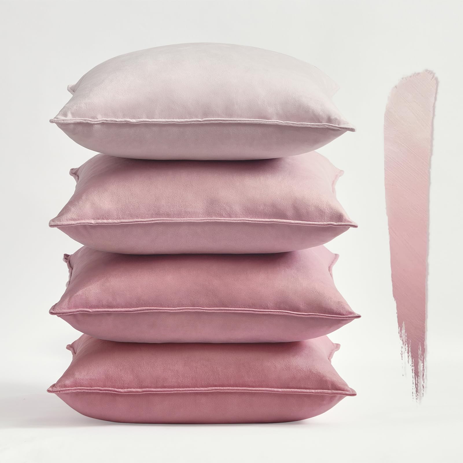 Topfinel 50x50 Cushion Cover Sofa Bedroom Pink Velvet Cushion Covers Set of 4 Scatter Decorative Soft Fluffy Cushions Large Square Throw 20x 20inches