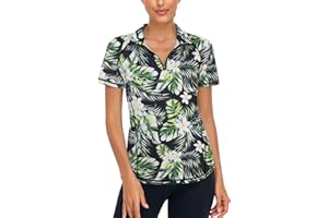 Zamowoty Women's Short Sleeve Golf Shirts 1/4 Zip Up Loose Yoga Running Workout Tops