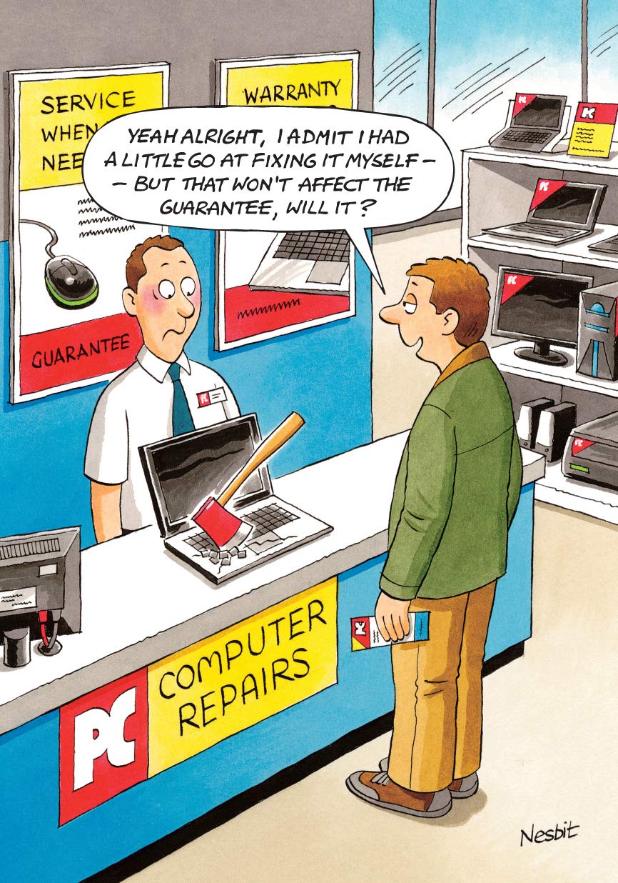 Humorous Greeting Card (LD9576) - Humour/Birthday - Computer Repairs - Rainbow Cards - from the 'The Funny Side Of Life' range