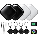 Air Tag for Android, Tags-4 Pack Tracker with 4 Case, Works via Google Find Hub App, Android Tracker Tags, Item Finder for Key, Backpack, Travel and Commute, 2 Black, 2 White (NOT for iOS)