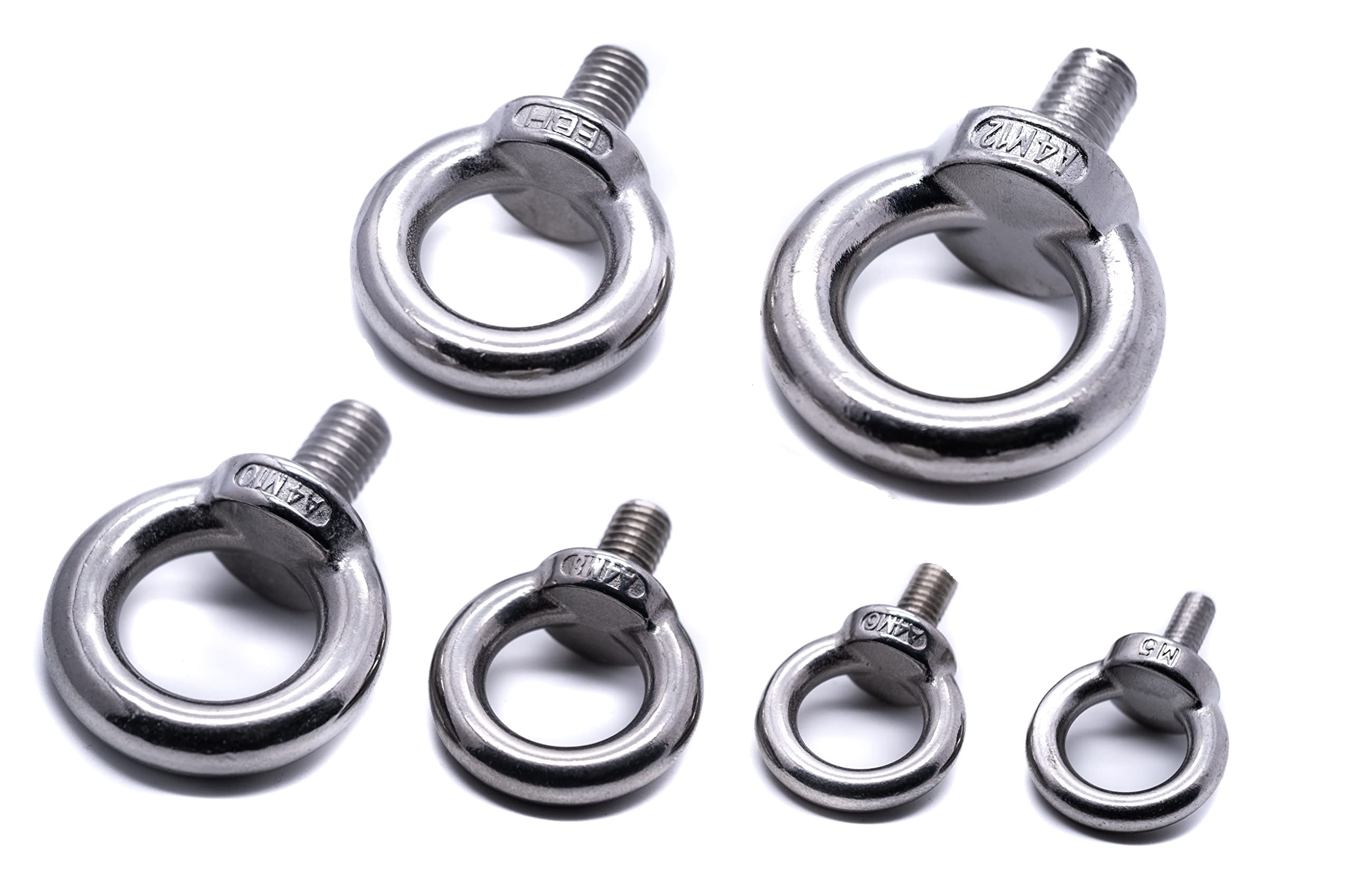 M10 Stainless steel eye bolt A4 316 marine grade lifting eye - Pack of 4 - Other quantities available - (4, M10)