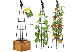 MQHUAYU 2 Pack Garden Trellis for Climbing Plants Outdoors,65Inch Cucumber Trellis Garden Obelisk Trellis Rustproof Plants Support with Adjustable Heights for Indoor Potted Plants, Vines, Vegetables