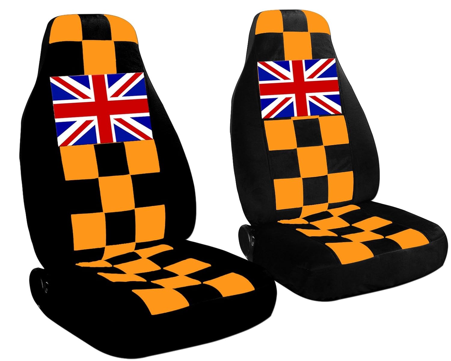 Yellow/Black Designcovers Fits 2007 to 2016 Mini Cooper Checkered Seat