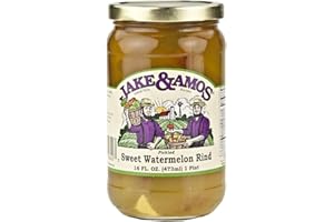 Jake & Amos Pickled Sweet Watermelon Rind, 16 Oz. Jar (Pack of 2)