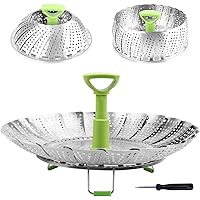 Steamer Basket Stainless Steel Vegetable Steamer Basket Folding Steamer Insert for Veggie Fish Seafood Cooking…