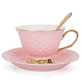 VanEnjoy Pink Vintage 8 Ounces Porcelain Coffee