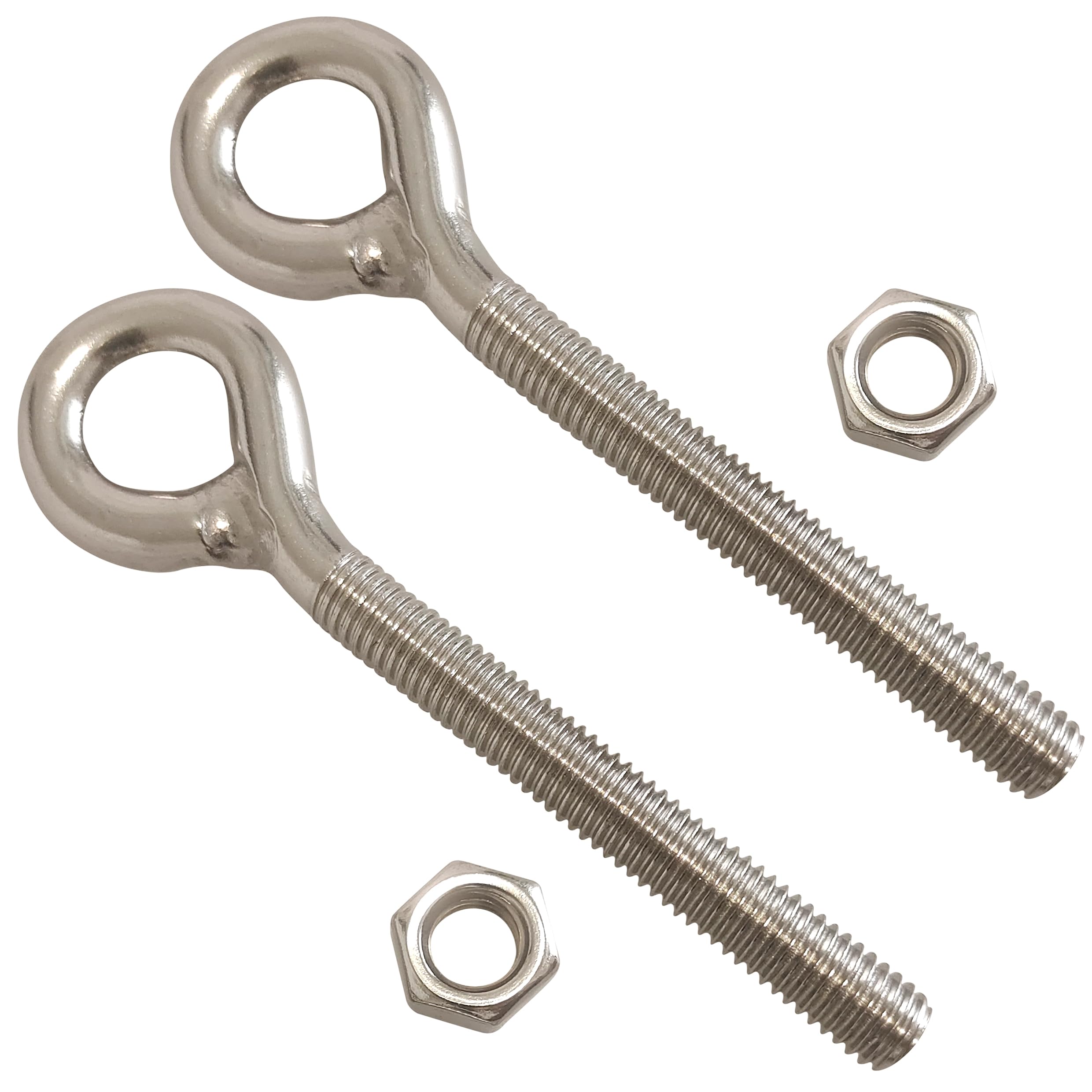 Eye Bolt M10 Made of 304 Stainless Steel Robust and Rust Resistant Eye Bolt 113 mm Length for Garden Hanging Projects Pack of 2