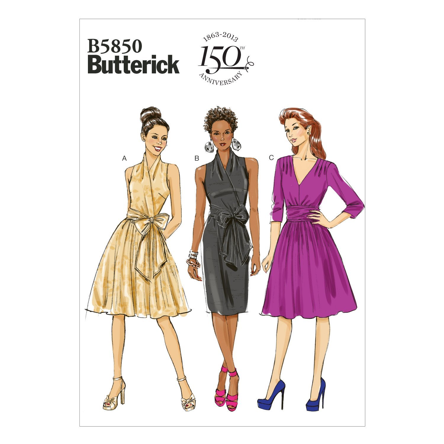 Butterick Patterns B5850 Size F5 16-18-20-22-24 Misses' Dress, Pack of 1, White