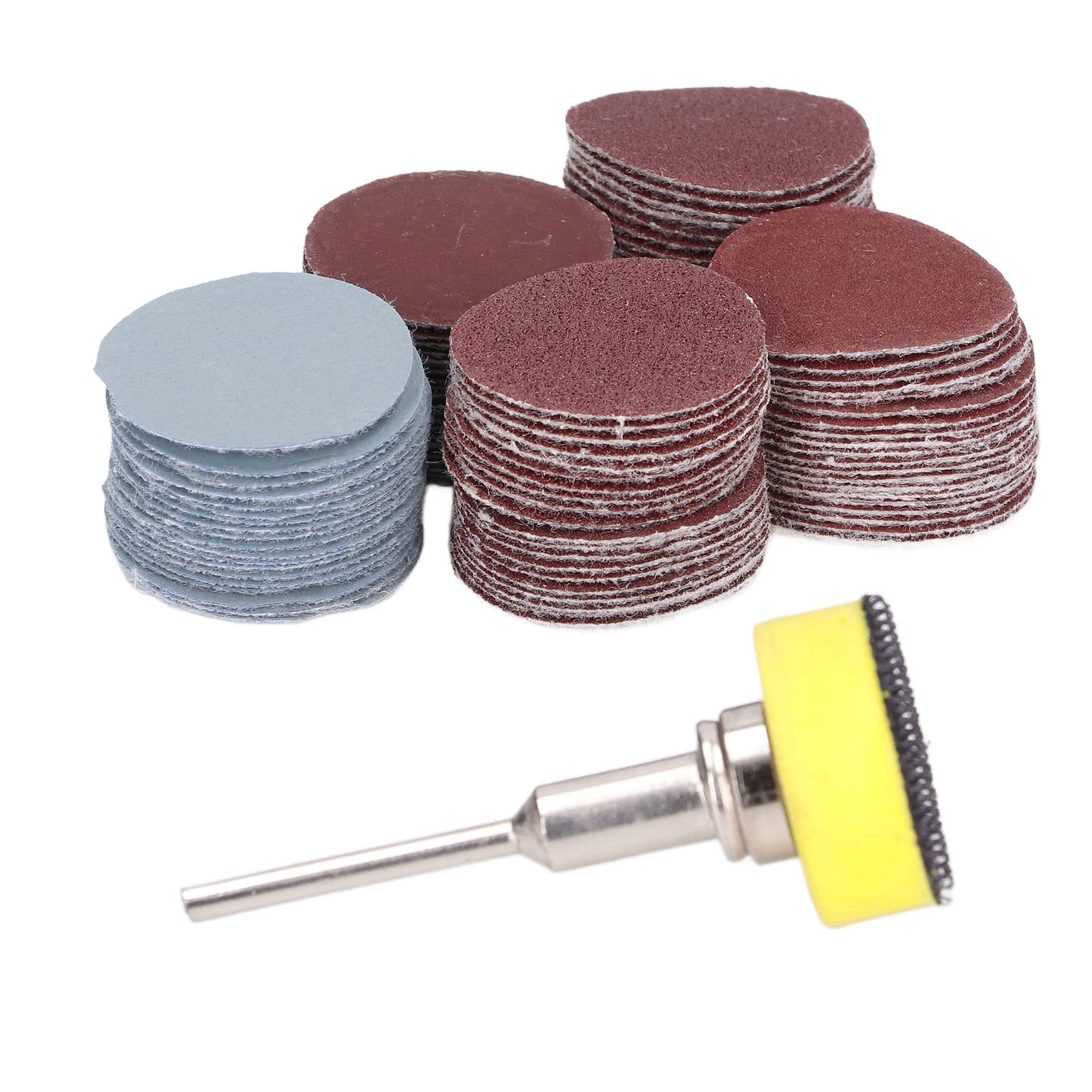 100Pcs Sanding Discs Kit Alumina Stainless Steel Fast Change Disc Set for Metal, Plastic, with Axle Back Cushion for General Polishing