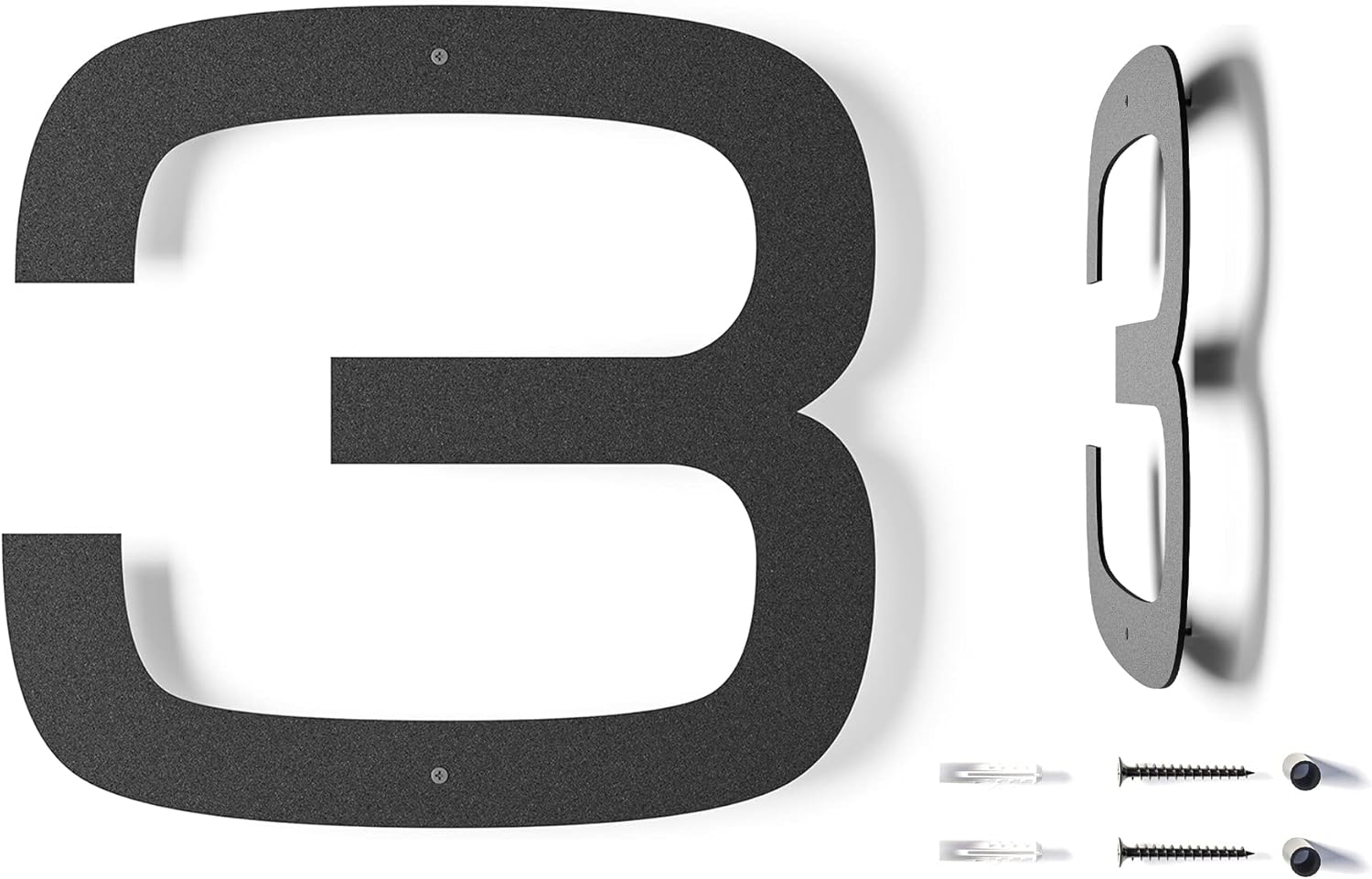 Address Signs - 12 Inch Modern Floating House Numbers | Large Metal House Numbers for Outdoors | Black Coated Rust-Proof Home Address Numbers