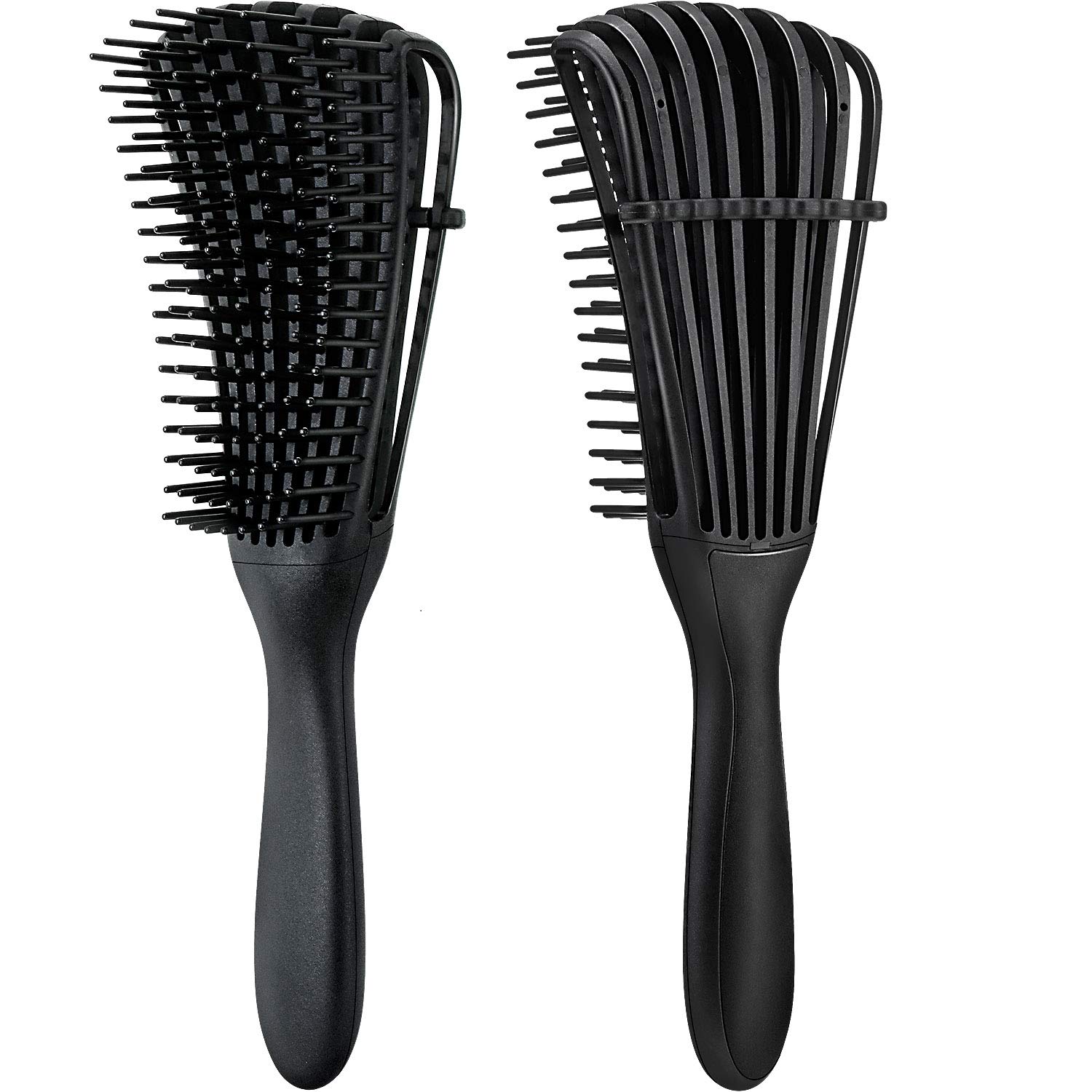 Photo 1 of 2 Pieces Detangling Brush for Afro America/African Hair Textured 3a to 4c Kinky Wavy/Curly/Coily/Wet/Dry/Oil/Thick/Long Hair, Knots Detangler Easy to Clean (Black)