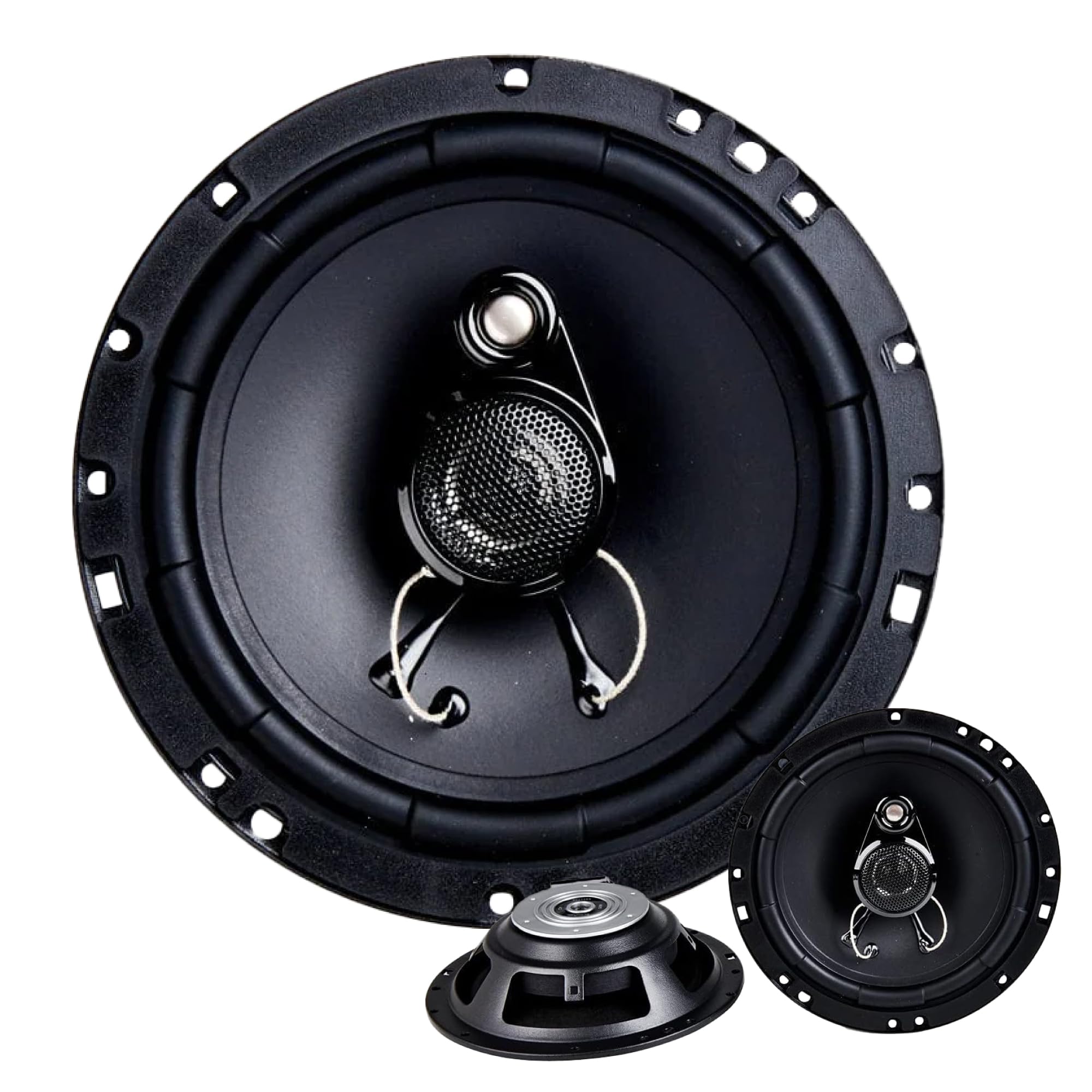 In Phase Car Audio SXT1735 Speaker - 6.5 Inch (17cm) Round, 260W, 3-Way Coaxial Shallow-Mount Speaker (2 x Speakers)