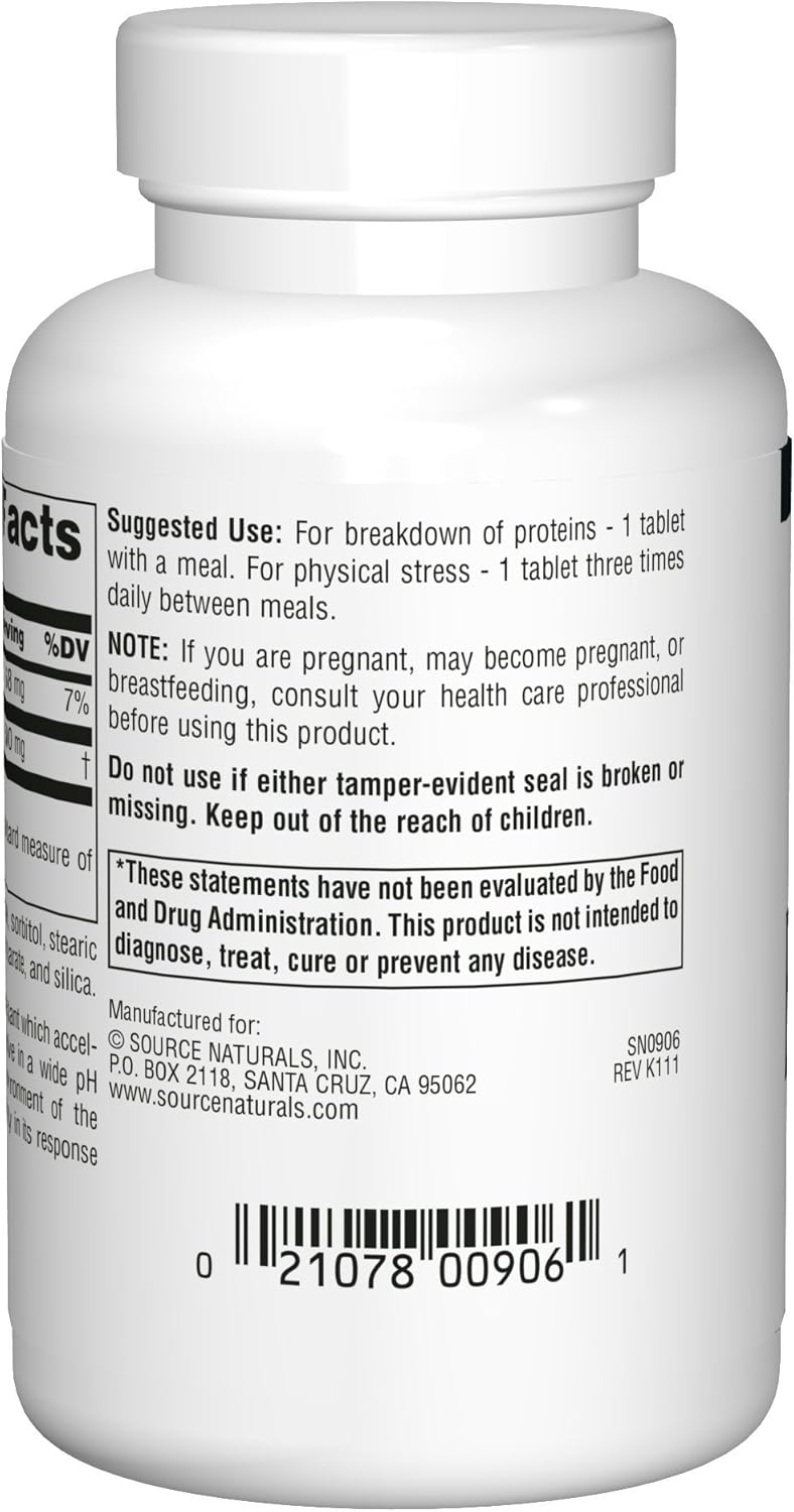 Source Naturals Bromelain 500mg Proteolytic Enzyme Supplement - 60 Tablets: Health & Personal Care