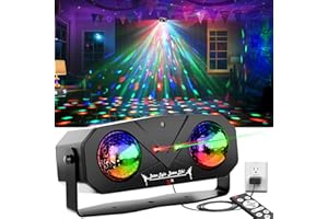 LOAIDU Party Lights DJ Disco Light,Disco Ball Star Projector RGB LED Strobe Lights Stage Light Sound Activated Ocean Wave Effect for Parties Club Holiday Christmas Birthday Wedding