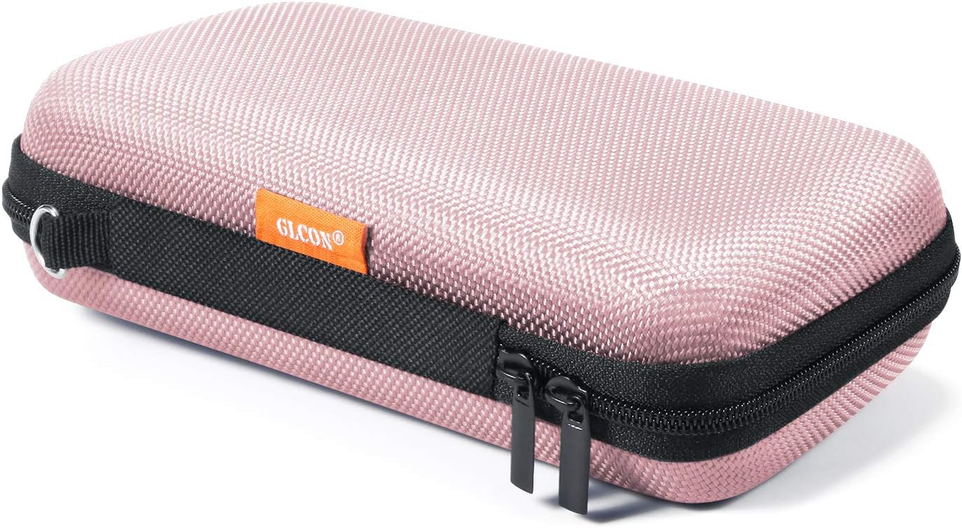 GLCON Cell Phone Carrying Case,Portable Hard EVA Case Protection for External Battery,GPS,Hard Drive,USB/Charging Cable,Mesh Inner Pocket,Zipper Enclosure and Durable Exterior,Travel Pouch Bag,Pink