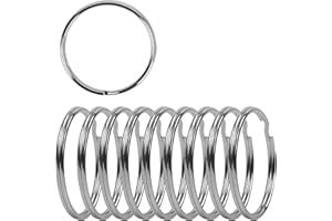 NEWFLAGER 2 Inch Flat Key Rings - Large Split Key Rings - Silver Steel Round Edged Circular Keychain Ring Clips - Sturdy Key Chain Ring Connector (Pack of 10)