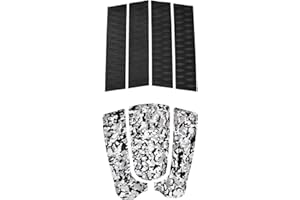 Shaka Pro EVA Surfboard Traction Pads (Front and Back) - 7 Adjustable Pieces with 3M Adhesive - Max Diamond Grip with Kicker and Arch Bar - Fits All Board Sizes