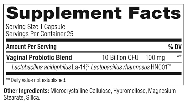 OLLY HAPPY HOO-HA CAPSULES, PROBIOTIC FOR WOMEN, VAGINAL HEALTH AND PH BALANCE, 10 BILLION CFU, GLUTEN FREE – 25 COUNT