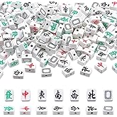 NBEADS 200 Pcs Bulk Mahjong Beads, Mahjong Tile Beads Polymer Clay Beads Loose Spacer Beads for Bracelets Necklace Earring Jewelry Making Supplies, Hole: 1.5mm