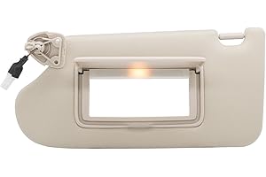 CRAZYPARTS Driver Left Side Sun Visor Replacement Compatible with Nissan Altima 2013 2014 2015 2016 2017 2018 with Light Switch 96401-3TA2A Color Beige