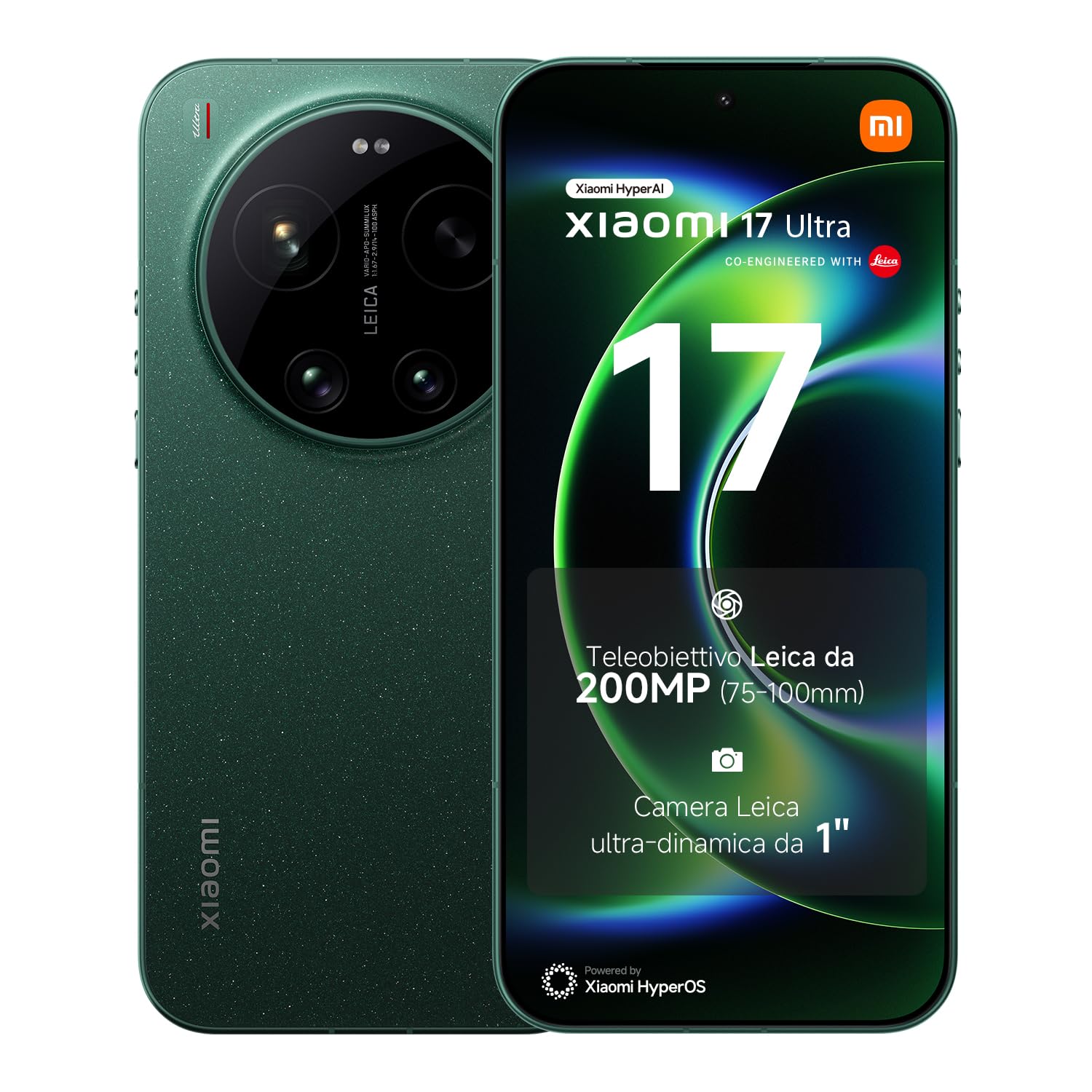 XIAOMI 17 Ultra, Smartphone 16+512 GB, Starlit Green, Lenti Leica APO