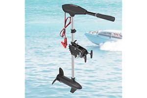 55lb Thrust Trolling Motor with 8 Speed Control, Outboard Motor with Adjustment 6-inch Extendable Handle, Boat Kayak Motor wi