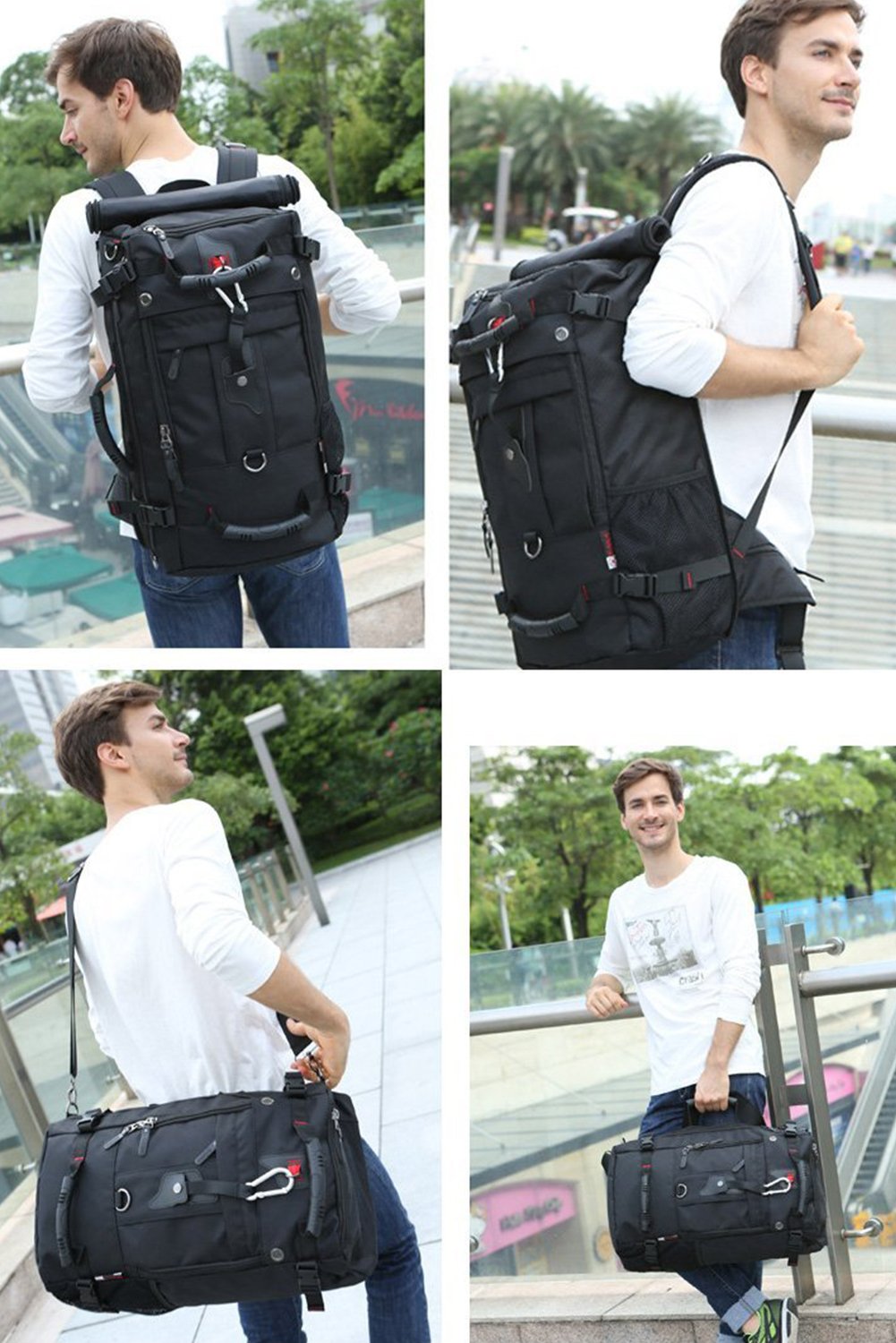 Fresion Rucksack Trekkingrucksack Herren für Trekking Reisen Wandern Camping mit Zahlenschloss 40L Beständig 3 Way Umhängetasche Wanderrucksäcke Knapsack 32 x 20 x 55cm Schwarz