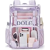 mommore Clear Backpack for Girls Heavy Duty Transparent Bookbag for School PVC See Through Backpack Clear Bag