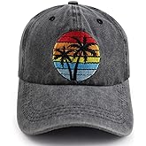 Palm Tree Baseball Cap for Men Women, Funny Vintage Adjustable Cotton Embroidered Summer Vacation Sun Beach Hat