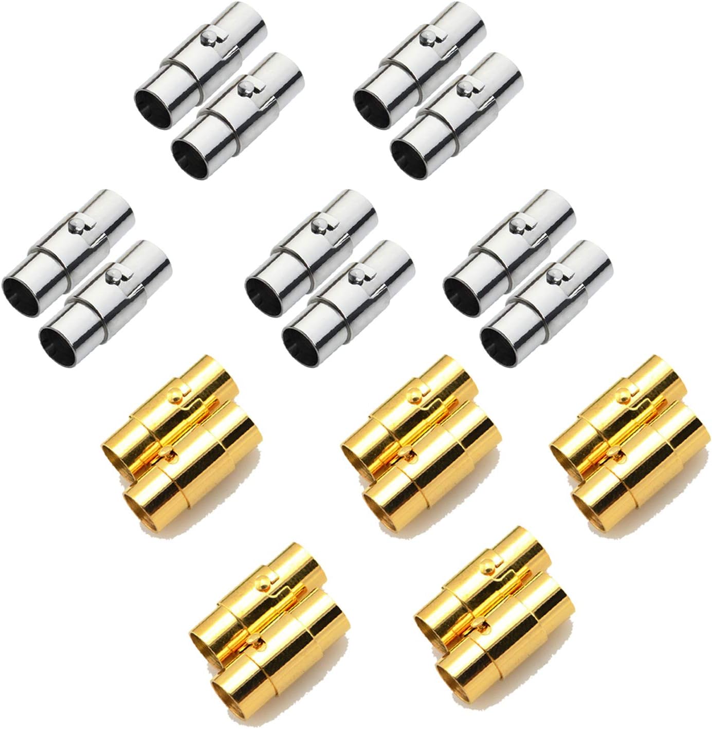 Andy's Orchids Fermaglio A Doppio Filo Per Collane A Strati – Chiusura Scorrevole In Acciaio Inox, Colore Oro E Argento (2 Pezzi) - 4