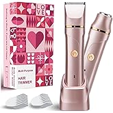 VEGITERIA Bikini Trimmer for Women 2-in-1 Electric Razors for Women with Body & Facial Heads, Rechargeable Bikini Shaver for Smooth Pubic & Body Grooming, Waterproof, Portable & Travel-Friendly Gift