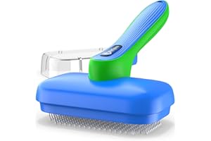 PetLovers EzSlicker Brush - Self Cleaning Dog and Cat Hair Brush, Efficient Shedding Grooming Tool for Long and Short Haired Dogs & Indoor Cats, Deshedding Comb for Fur Coats
