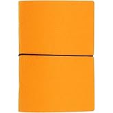 PATIKIL A6 Felt Binder, 6 Ring Soft Cover Refillable Notebook Binder with Cord for Filler Paper Budget Journal Diary Accessories, Orange