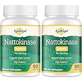 Kynderynl Nattokinase Supplement 10000FU – Organic Natto Enzyme 500mg for Circulatory Wellness, Enteric-Coated Tablets Aiding Digestion & Assisting Absorption, Vegan, 90 Tablets (90-Day Supply) -2P