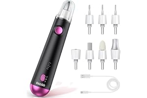 COZIBB Electric Nail Drill, 8-in-1 Cordless Electric Nail File with LED Light, 5 Speeds Rechargeable Manicure and Pedicure Kit Hand Foot Care Tool for Nail Grinder Trim Polish for Women Baby
