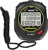 PULIVIA Stopwatch Sports Timer 10 Laps Digital Recall Countdown Clock Alarm view 1