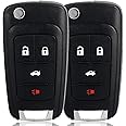 Montgopes Key Fob Keyless Entry Remote Compatible with Chevy Cruze/Camaro/Impala/Equinox/GMC Terrain/Buick Lacrosse/Regal/Verano/Encore 2010-2019 4 Buttons Replacement for OHT01060512 (2 Packs)