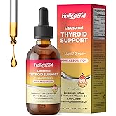 HOLLEGEND Liposomal Liquid Thyroid Support for Women Drops, Selenium & Iodine Supplement for Immune & Overall Support, with Vitamin D3 & B12, Zinc Citrate, 60 Servings