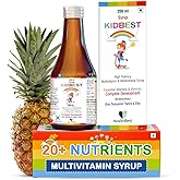 Kidbest Multivitamin Syrup for Kids 3-13 Years – Liquid Formula with 20 Nutrients for Appetite, Immunity, and Growth – Tasty Daily Vitamins for Stronger Kids | Toddler multivitamin for kids|200ml