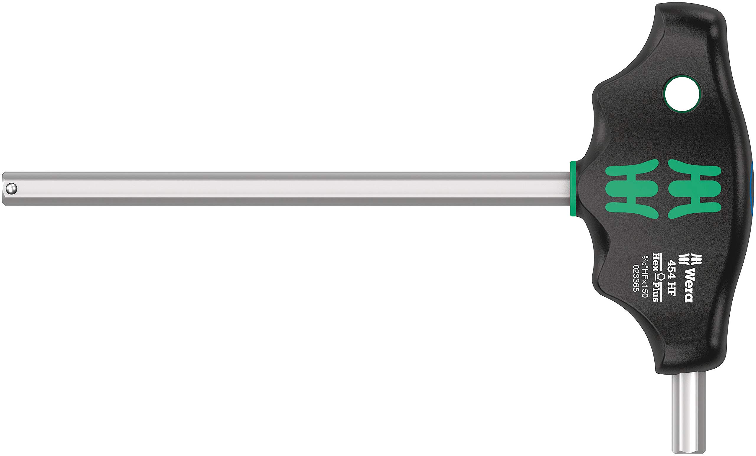 Wera 05023365001 454 HF T-Handle Hexagon Screwdriver Hex-Plus with Holding Function, Imperial, Imp 5/16" x 150 mm
